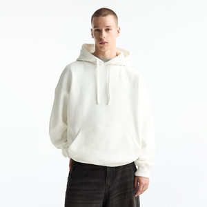Unisex 500GSM 100% Cotton Fleece Pullover Hoodie Oversized Drop Shoulder Kangaroo Pocket Custom Logo Plain Dyed for Winter Men - Product Image 1