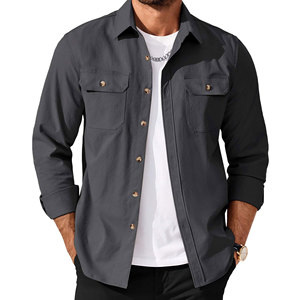 Camisa de mezclilla premium para hombre, cómoda, de manga larga, informal, con botones, tela de algodón suave para uso diario. - Product Image 4