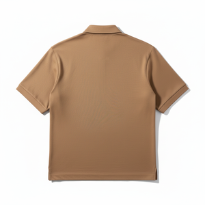 Camiseta de Hombre Premium Beige, Sólida, Transpirable, Casual, Bordada, de Punto, de Secado Rápido, Manga Corta, con Bolsillo, de Alto Rendimiento, Corte Regular, de Algodón - Product Image 2