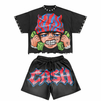 Ensemble T-shirt et Short Oversize Homme Été 2026 – Tenue Décontractée Urbaine Deux Pièces Streetwear