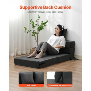 Divano Letto Convertibile 3 in 1 in Memory Foam ad Alta Densità 25D, Pieghevole con 2 Rivestimenti Lavabili per Palestra e Hotel - Product Image 3