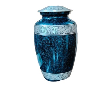 Handcrafted Brass Metal Cremation Urn for Adults Black Marble Design High <b>Gloss</b> Finish 200 Cubic Inch Capacity Eco-Friendly - Product Image 1