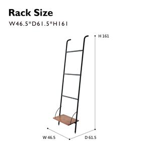 Porte-vêtements robuste à armature en acier avec étagères modernes en bois de chêne - Product Image 4