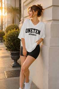 เสื้อยืดผู้หญิง ONE TEN Apparels รุ่นซัมเมอร์ สีกรมท่า ผ้าฝ้ายนุ่ม สวมใส่สบาย แขนสั้น ระบายอากาศได้ดี คุณภาพสูง สามารถสกรีนโลโก้ได้ น้ำหนัก 180 กรัม - Product Image 6
