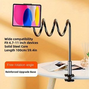 Supporto da pavimento regolabile in acciaio per tablet con braccio flessibile e morsetto da 100 cm - Product Image 3