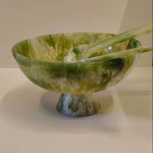 Decorative handmade resin <b>salad</b> <b>server</b> for kitchen use colorful long handled glossy luxury cutlery for dessert serving - Product Image 2