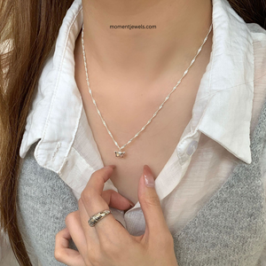 Collier pendentif papillon en argent sterling 925, chaîne torsadée, bijoux en zircon pour femmes, cadeau d'anniversaire de mariage - Product Image 3