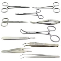 Kit chirurgical d'anatomie en acier inoxydable Virelza Surgicals FD-6066, pinces et ciseaux pour usage hospitalier - Certifié CE