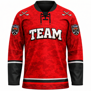 Jersey de Hockey sobre Hielo Personalizado, Fabricación Directa de Fábrica con Marca Privada OEM para Equipos, Clubes, Escuelas, Ligas, Torneos, Uniformes de Entrenamiento Profesional - Product Image 3