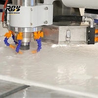 Sierra de Puente CNC de 5+1 Ejes con Cambio Automático de Herramientas 360 °   Máquina de Corte de Piedra Giratoria para Recortes de Fregaderos y Encimeras