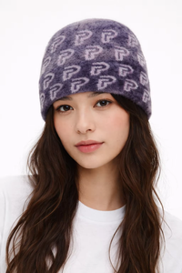 Wholesale Custom Women's Mohair Beanie Hat | Knit <b>Winter</b> <b>Cap</b> | Custom Logo Warm Casual Beanie Outdoor Brand Merchandise Common - Product Image 4