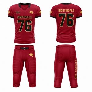 Uniforme de football américain personnalisé de qualité supérieure, ensemble de maillot 100% polyester avec pantalon d'équipe, unisexe, extensible dans quatre directions - Product Image 5