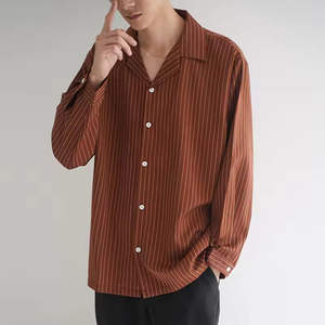 เสื้อเชิ้ตลำลองผู้ชายแบบ OEM สำหรับฤดูใบไม้ผลิและฤดูใบไม้ร่วง |   ผ้าทอลายทางสีพื้น - Product Image 5