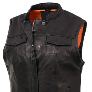 Chaleco de cuero para motocicleta de diseño personalizado a la moda, precio económico, chaleco de cuero transpirable para motocicleta hecho en Pakistán - Product Image 5