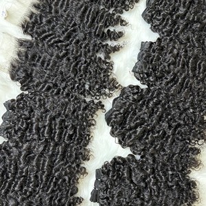 Qhair vietnamita suave de alta calidad cabello crudo suave y sedoso negro birmano rizado Genius trama máquina paquetes de Qhair - Product Image 1