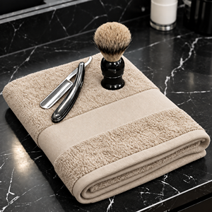 Serviette de barbier haut de gamme, très absorbante, 100% coton éponge, douce pour la peau, pour le lavage des cheveux, le rasage et les soins de la barbe - Product Image 5