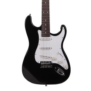 Black Electric Guitar with White Rosewood Fingerboard - Product Image 4