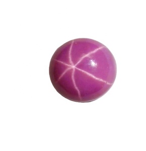 Rubis étoilé rond 8x8 mm 3,5 carats, cabochon poli créé en laboratoire avec effet étoile à 6 branches pour la fabrication de bijoux - Product Image 1