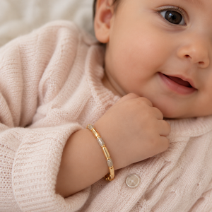 18K Rose Gold Diamond Kids <b>Bangle</b> <b>Bracelet</b> High Polish Geometric Classic Fine Jewelry for Girls Daily Wear Party Gift Occasion - Product Image 1