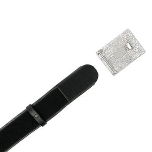 Cinturón Escocés Tradicional de Cuero Granulado Negro Liso para Trajes de Kilt 2026 - Product Image 4