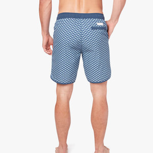Short de bain pour homme à séchage rapide, imprimé géométrique, taille mi-haute avec cordon de serrage, en tissu tissé, longueur courte, style décontracté - Product Image 4