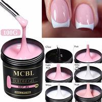 Fournisseur OEM, étiquette personnalisée, vente en gros, gel de construction liquide acrylique 100g/150g, vernis à ongles dur 18 couleurs, extension d'ongles en gel UV