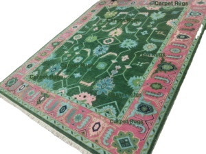 ชุดพรมทอมือแบบถักโบราณ12X12 & 10X14ชุดพรมทอมือสีชมพูงานแฮนด์เมดสำหรับห้องนั่งเล่น - Product Image 3