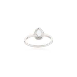 14K Solid <b>Gold</b> Pear Cut Aquamarine Diamond Modern Statement <b>Ring</b> - Product Image 6