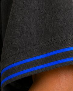 Black Blue Stripe Women Oversized T Shirt Casual Crew Neck Short Sleeve Contrast Trim Loose Fit Soft Breathable Summer <b>Top</b> - Product Image 4