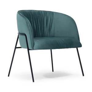 Modern Metal Living Room <b>Chair</b> <b>Velvet</b> Cushioned and Seat Armchair with Solid Back and Foam Padding for Indoor Use - Product Image 1