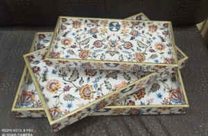 Cadeau de l'Aïd Plateau de service rond en bois d'acacia Plateau de service à dessert de meilleure qualité - Product Image 4