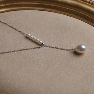 Collar Ajustable con Colgante de Perla de Agua Dulce Natural de Zhuji de 3-7 mm, Cadena en Forma de Y de Plata S925, Fresco y Versátil - Product Image 3