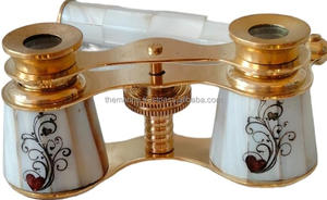 Binoculares náuticos de latón dorado antiguo Simple pulido brillante con Funda de cuero de lujo Telescopio y binoculares de lujo - Product Image 5