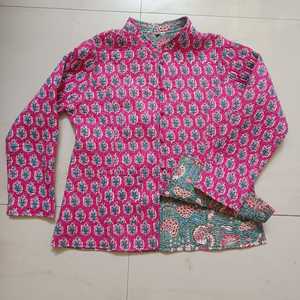 Women's Handmade Cotton Quilted <b>Reversible</b> <b>Jacket</b> Ethnic Fashion OEM Manufacturer India - Product Image 3