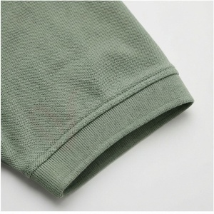 Polo en tricot à manches courtes vert uni pour homme, coupe classique, design boutonné - Product Image 6