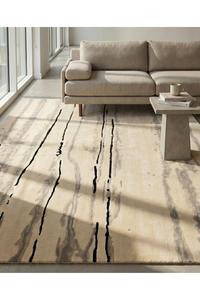 Contract Grade Loop Pile Wool Anti-Slip Handmade <b>Thick</b> Geometric Pattern Carpet Tile Modular Rug for Corporate Lobby Showroom - Product Image 5