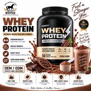Concentrado de Proteína de Suero de Leche Elma Food 1KG Sin Azúcar Añadido 50 Porciones Fórmula de Crecimiento Muscular con BCAA Proteína en Polvo Sin GMO - Product Image 1