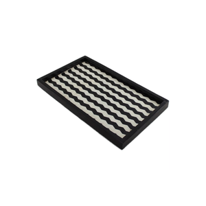 Plateau de service rectangulaire de luxe noir en résine avec incrustations chevron, fait main, pour la table basse, la coiffeuse et la décoration intérieure - Product Image 3