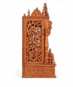 Indian Carved Teak Wood Temple <b>Mandir</b> Hand-Carved Hindu Temple with Storage Drawer Handcrafted Wooden Temple <b>Mandir</b> Australia - Product Image 6