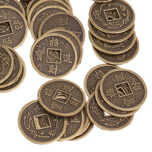 Monedas de Latón para Pooja, Monedas Religiosas Hindúes Tradicionales para el Culto, Rituales del Templo, Decoración del Festival Diwali, Oración - Product Image 1