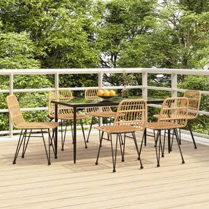 Set da pranzo con Patio in Poly Rattan 7 pezzi elegante collezione di mobili da esterno - Product Image 1