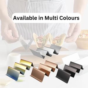 Support à tacos en acier inoxydable au design moderne et écologique, avec assiettes et séparateurs anti-déversement, ensemble de service multi-barres pour la vente en gros - Product Image 6