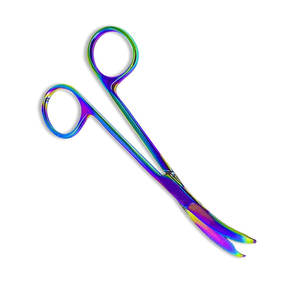 Tijeras de Sutura con Recubrimiento de Titanio Multicolor Arcoíris, Instrumento Quirúrgico de Primera Calidad, Punta de Gancho Delicada - Product Image 4