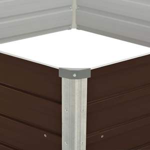 Bac à légumes surélevé en acier galvanisé 50,8x50,8x18,1 pouces couleur marron pour bâtiments de jardin - Product Image 4