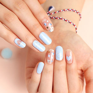 ShineB Bandes d'ongles en gel Coeur Autocollants pour ongles en gel français Rouge Bleu Couleur Hologramme Jewel easy self nail art made in Korea oem odm - Product Image 3