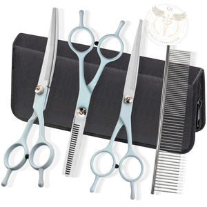 Tijeras de Peluquería Canina, Puntas de Seguridad, Acero Inoxidable Resistente, Kit de Recorte Profesional para Mascotas, Tijeras de Adelgazamiento - Product Image 6