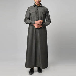 Túnica islámica transpirable para hombre, estilo Thawb, Caftán, Jubba, Jalabiya, con bordado de imitación de seda, ropa islámica tradicional. - Product Image 5