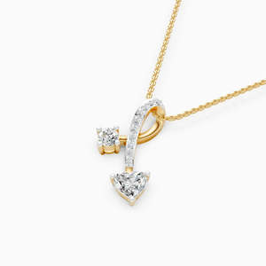 Classic Unisex Vintage Yellow <b>Gold</b> 14K Solid <b>Gold</b> Diamond <b>Necklace</b> Pear Cut Pave Setting Everyday Wear Jewelry - Product Image 2