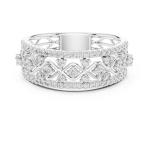 แหวนเพชรทรงกลมทองคำ 14K สำหรับผู้หญิง |   ชุดเจ้าสาว |   เพชรที่เพิ่งเพาะเลี้ยง - Product Image 3