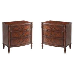 Mesita de noche moderna con tres cajones y estante abierto, estilo mediados de siglo, 100% madera maciza natural, para dormitorio. - Product Image 2